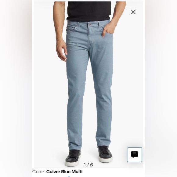 AG Men's Tellis Grid Slim Fit Culver Blue Multi Pants